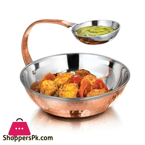 Copper Stainless Steel Hammered Round Chip & Dip For Restaurant Size: 16.5 inch Cm - Dia