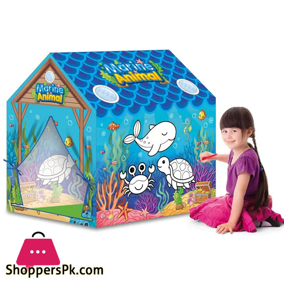DIY Painting Kids Cartoon Marine Animals Grafitti Tent For Kids
