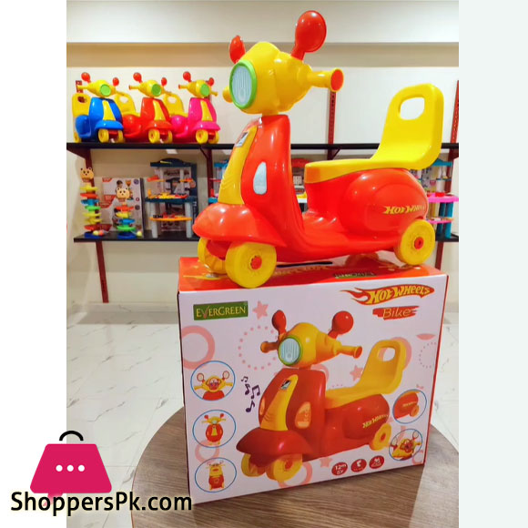 Ever Green Vespa Bike with Ket Start Light Music Push Car