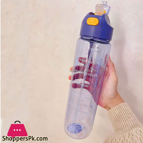 Sports Water Bottle Transparent Bottle with Handle 1Liter 7708
