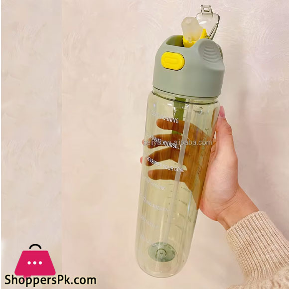 Sports Water Bottle Transparent Bottle with Handle 1Liter 7708