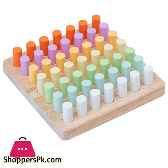Wooden Pegboard for Toddlers, Montessori Education Toys Sorter& Stacking Toys for Boys Girls, Fine Motor Skills Toys, Hand-Eye Coordination Wooden Stick