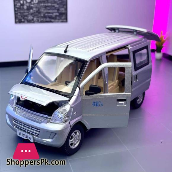 1:24 WULING Rongguang Van Alloy Car Model Diecast Metal Toy Vehicles Model Sound and Light Simulation Collection