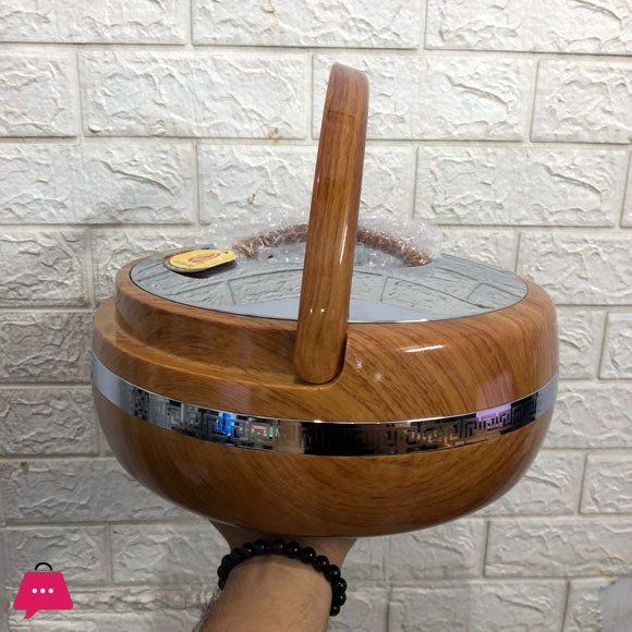3 Liter Round Wood & Silver HotPot 663LW/S