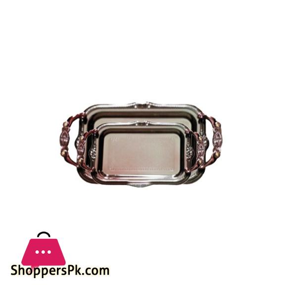 56529 2 Piece Magenta Serving Tray Set