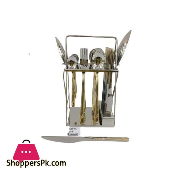 Alpenberg 26Pcs Cutlery Set Gold & Silver With Stand QQ153