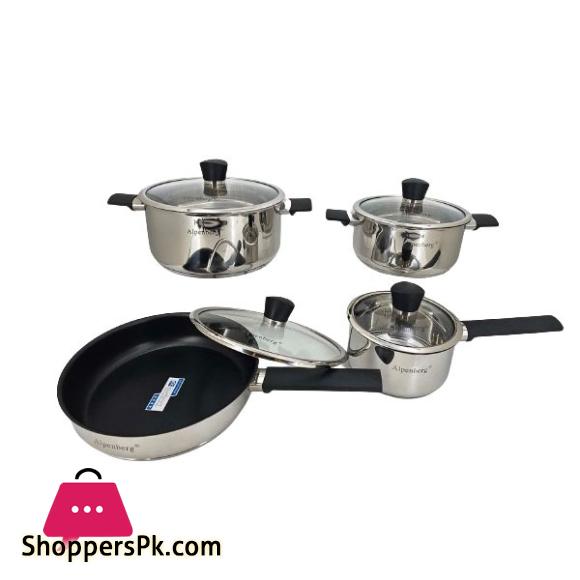 Alpenberg 8Pcs Stainless Steel Cooking Pots/Pans Set HP72