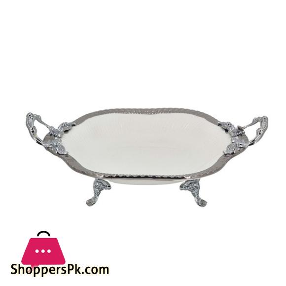 Angela Deep Serving Platter Silver 26x23CM AB-36