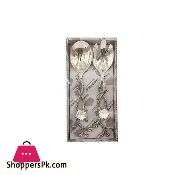AlpenBerg Salad Serving Spoons Set Of 2PCS Silver CD6926