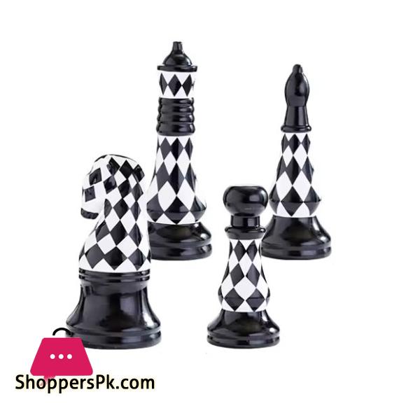 Creative Ceramic Black and White Chess pieces Candy Vase Jar 4Pcs Set YC-093