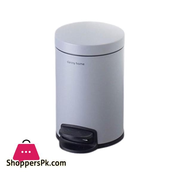 DANNY HOME Stainless Steel Dustbin Trash Can 12 Liter Gray