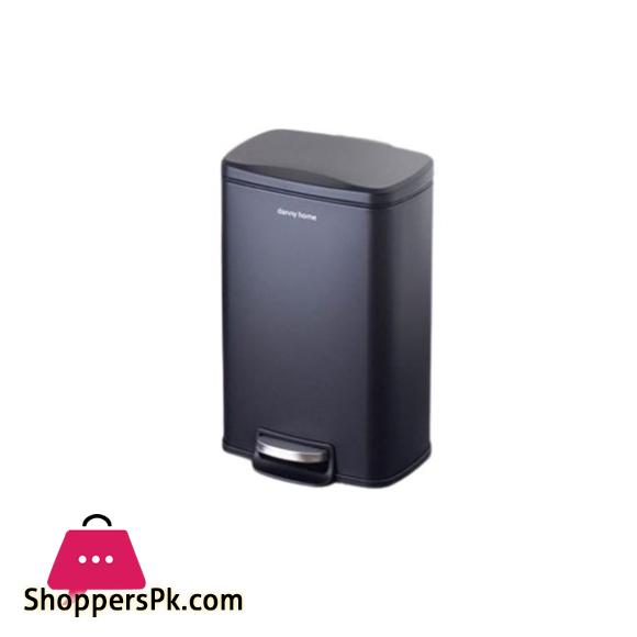 DANNY HOME Stainless Steel Dustbin Trash Can 5 Liter Black