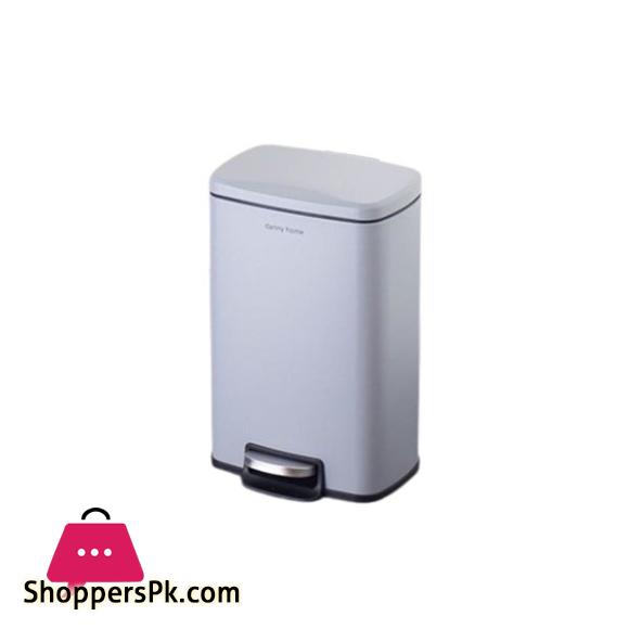 DANNY HOME Stainless Steel Dustbin Trash Can 5 Liter Gray