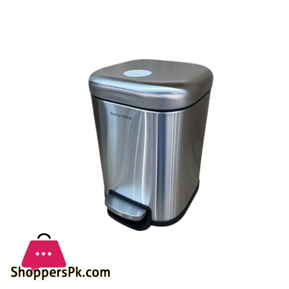 DANNY HOME Stainless Steel Dustbin Trash Can 6 Liter