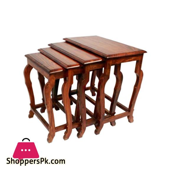 Elegant 4Pcs Curvy Design Wooden Picnic Table Set ET88020