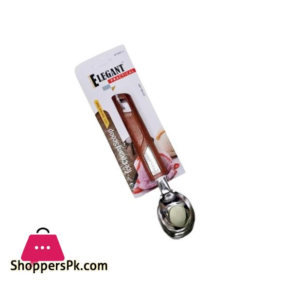 Elegant Dark Wood Handle Ice Cream Spoon ET85011
