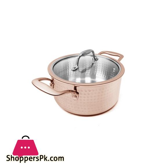 Fancy Cooking Pot Golden With Glass Lid 16 cm GST2103