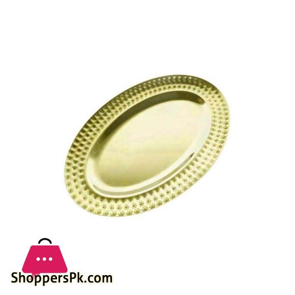 Fancy Oval Shaped Golden Serving Tray 48CM GST2003