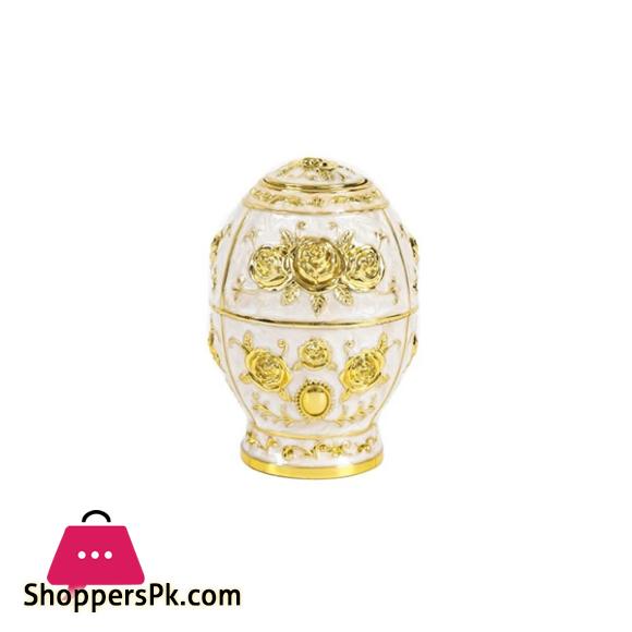 Fancy White & Golden / White & Silver Egg Toothpick Holder SQ-004