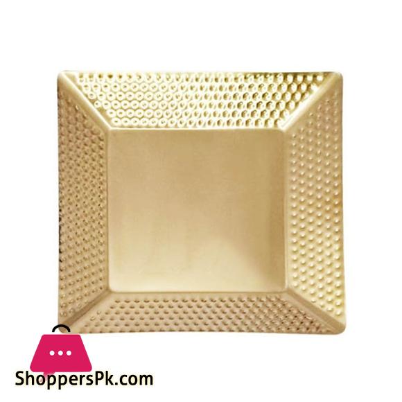 Stainless Steel Gold Hammered Square Decorative Tray 22cm GST2028