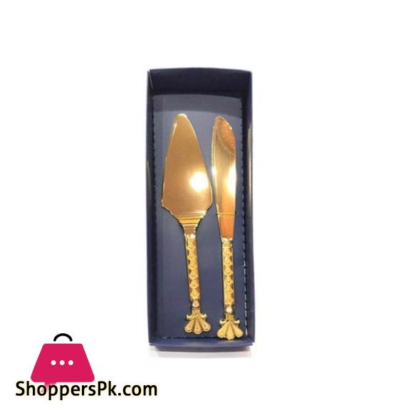 Golden Centered Knife + Shovel Set Of 2Pcs SQ-013