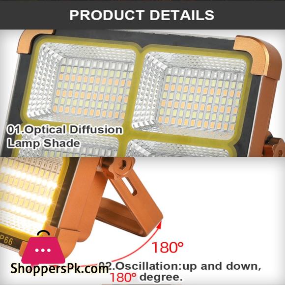 New LED Work Light 2in1 Handheld Solar/USB Electricity Charging Light Emergency Light Floodlight White/Red Light Camping Light Spotlight
