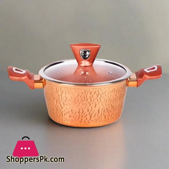 Baroly Non Stick Pot With Glass Lid Orange 24cm