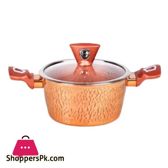 Baroly Non Stick Pot With Glass Lid Orange 24cm