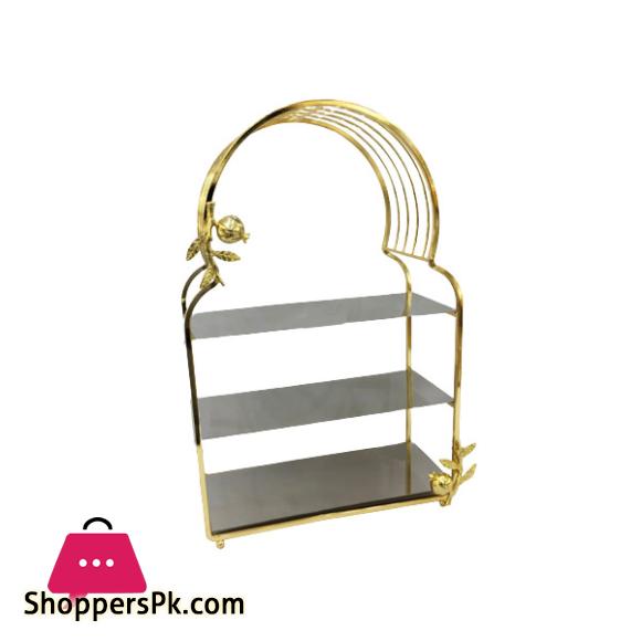 ORCHID 3-Tier Pastry / Cup Cake Serving Stand Gold WB226