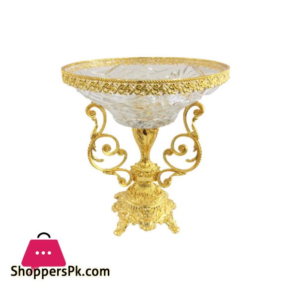 ORCHID Glass Fruit Serving Bowl Gold TA1334