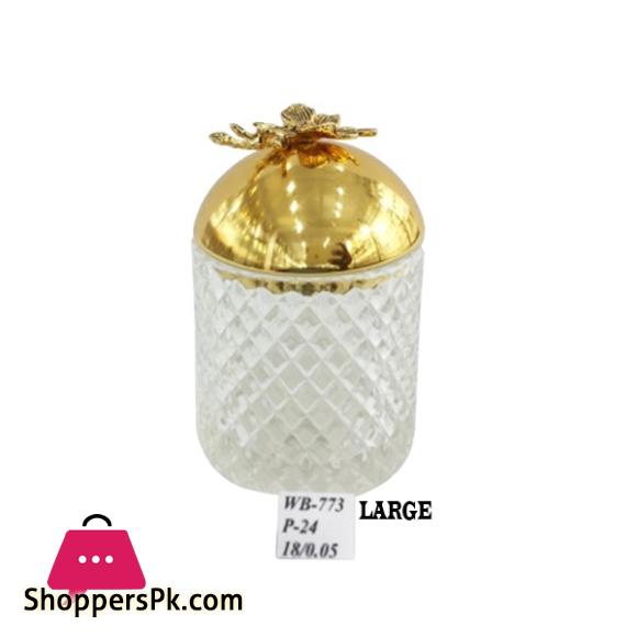 ORCHID Glass Jar Large Gold WB773