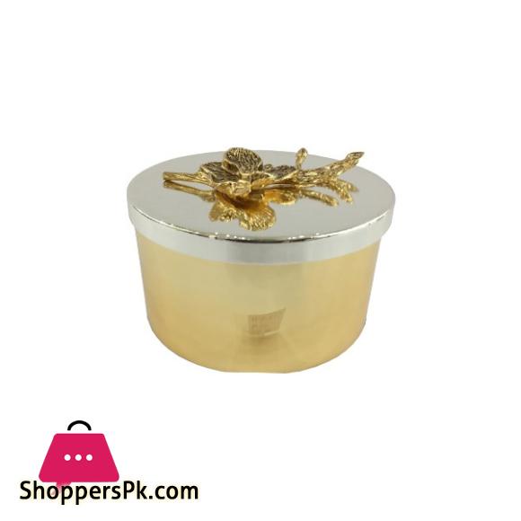 ORCHID Golden Candy Box With Silver Lid Large WB612