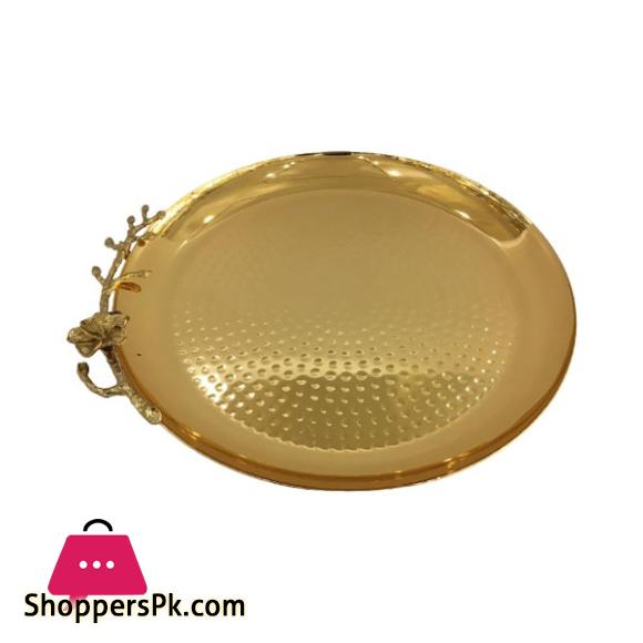ORCHID Hammered Golden Round Tray XL CD6447