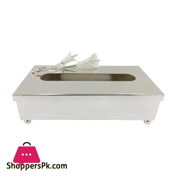 ORCHID Lily Tissue Box Silver TA2616