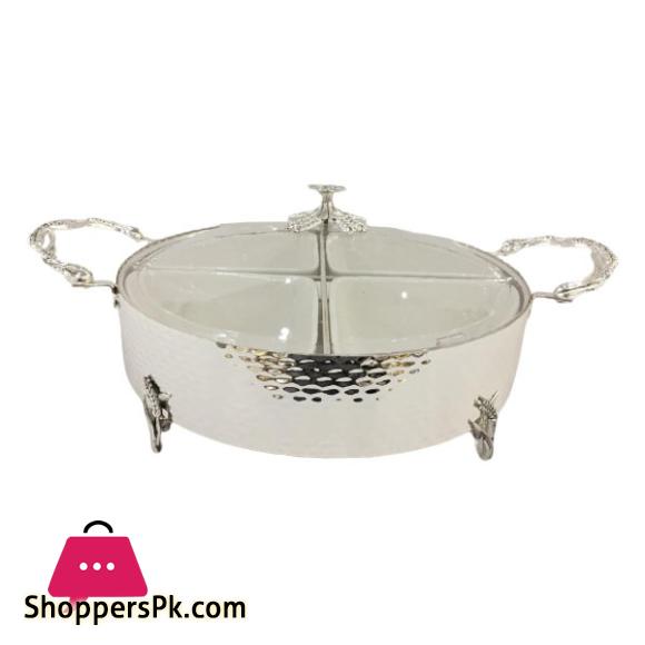 ORCHID Round Serving Dish Silver 4x1 Partition CD6618