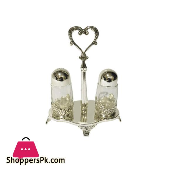 ORCHID Salt & Pepper Set Of 2Pcs With Stand Silver TA1481