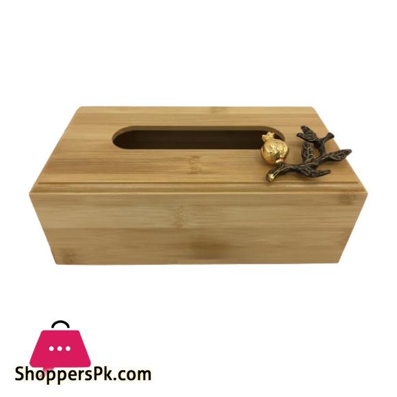 ORCHID Wooden Tissue Box Gold WB1057