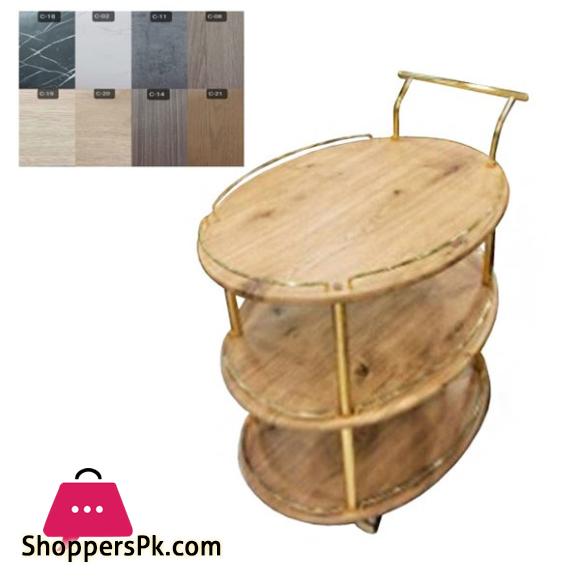 Oval Tea Serving Trolley With Stainless Steel Handles 606-E08