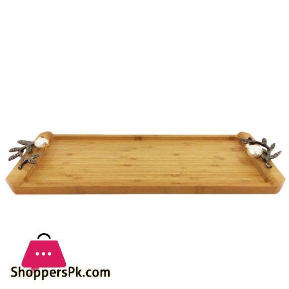 ORCHID Rectangular Wooden Serving Tray With Handles WB1045