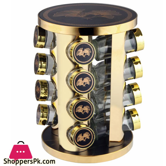 Rotating Spice Set of 16 Pieces Glass