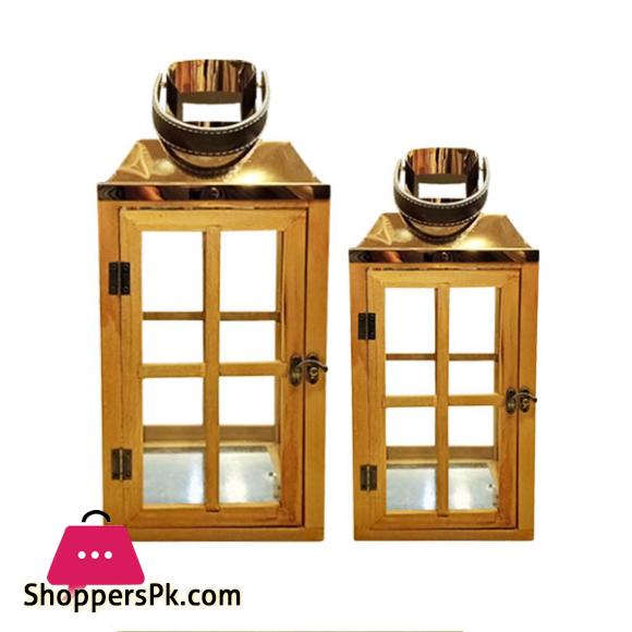 SHINY BROWN RECTANGULAR DESIGN CANDLE LAMP HOLDER SXG-010