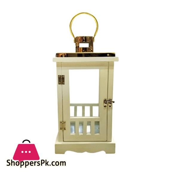SHINY WHITE+GOLD RECTANGULAR DESIGN CANDLE LAMP HOLDER 1Piece SXG-011