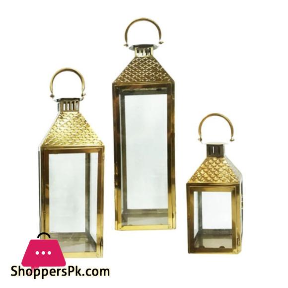 SHINY GOLD FORGED DESIGN CANDLE LAMP HOLDERS-3PCS SET SXG-001