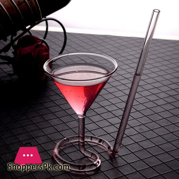 Spiral Straw Molecular Cocktail Glass Transparent