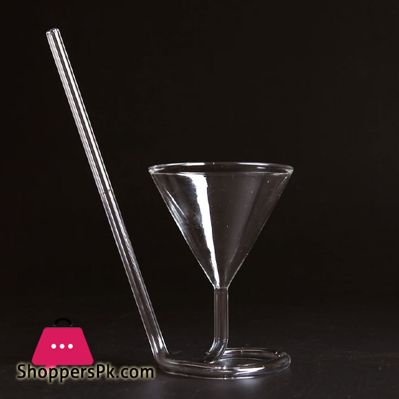 Spiral Straw Molecular Cocktail Glass Transparent