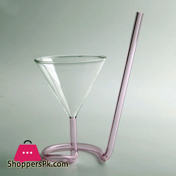 Spiral Straw Molecular Cocktail Glass Transparent