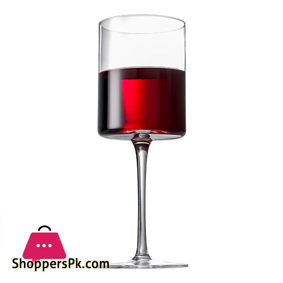 Square Wine Glasses Wine Glasses Hand Blown Edge Modern Flat Bottom Glass pack of 6 pcs
