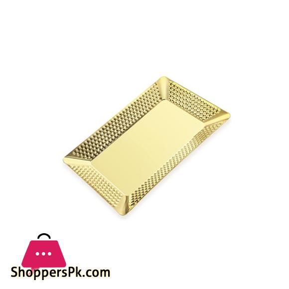 Stainless Steel Gold Hammered Rectangle Decorative Tray GST2008