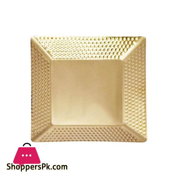 Stainless Steel Gold Hammered Square Decorative Tray 20cm GST2027