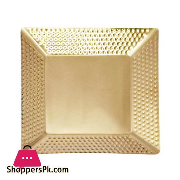 Stainless Steel Gold Hammered Square Decorative Tray 24cm GST2029